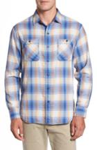 Men's Tommy Bahama Duble' Ombre Standard Fit Plaid Sport Shirt - Blue