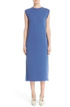 Women's Adam Lippes Pleated Back Merino & Chiffon Dress