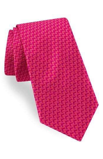 Men's Ted Baker London Solid Silk & Cotton Tie, Size - Pink