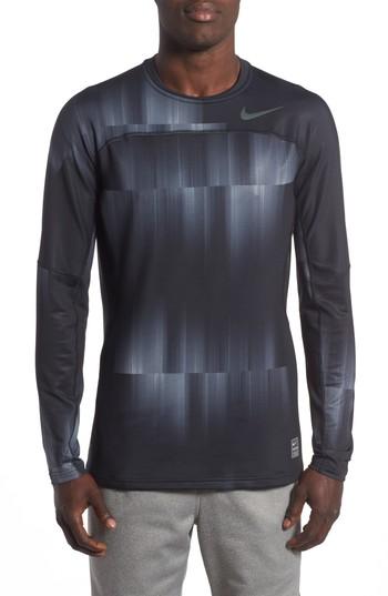 Men's Nike Pro Hyperwarm Training T-shirt, Size - Black