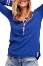 Women's Free People Rainbow Thermal Tee, Size - Blue