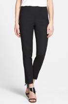 Women's Vince Camuto Side Zip Double Weave Stretch Cotton Pants - Black