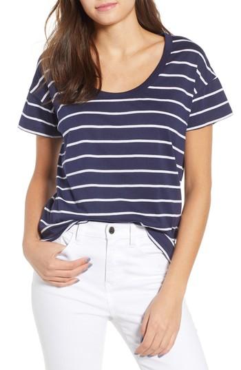 Women's Bp. Relaxed Cotton Blend Tee, Size - Blue