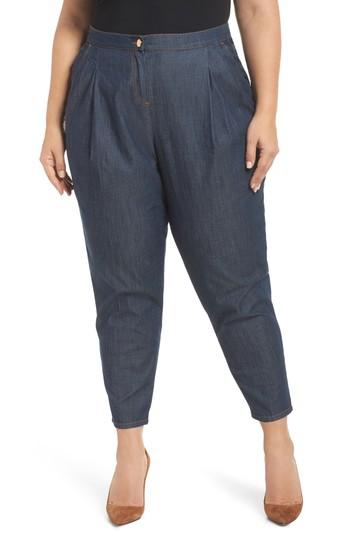 Women's Ashley Graham X Marina Rinaldi Idillico Stretch Denim Trousers - Blue