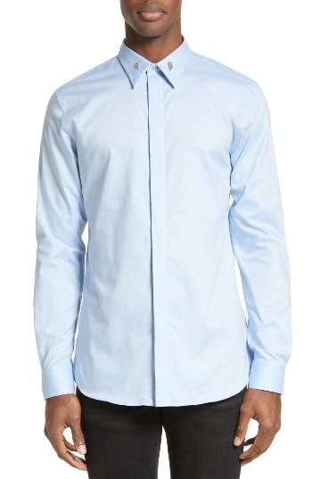 Men's Givenchy Star Collar Stay Woven Button Front Shirt