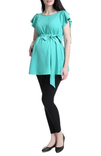 Women's Kimi And Kai 'quinn' Flutter Sleeve Belted Maternity Top - Blue/green