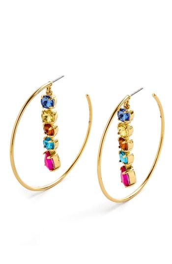 Women's Baublebar Crystal Linear Hoop Earrings