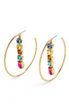 Women's Baublebar Crystal Linear Hoop Earrings