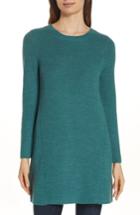 Women's Eileen Fisher Round Neck Merino Wool Tunic, Size - Green
