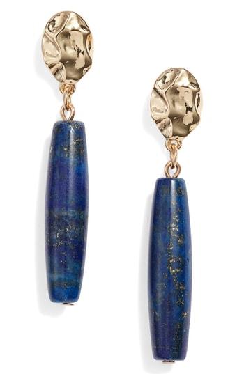 Women's Halogen Barrel Semiprecious Stone Drop Earrings