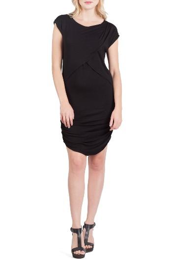 Women's Savi Mom Miami Crossover Maternity/nursing Sheath Dress - Black