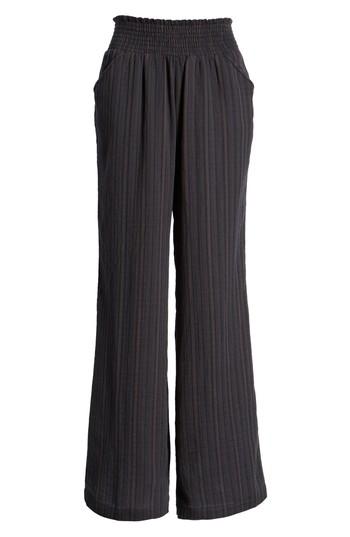 Women's Billabong New Waves Stripe Wide Leg Pants - Black