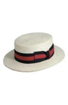 Men's Scala Straw Boater Hat - White