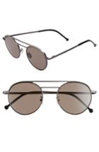 Men's Cutler And Gross 50mm Polarized Round Sunglasses - Black/ Black