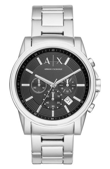 Men's Ax Armani Exchange Chronograph Bracelet Watch Gift Set, 44mm