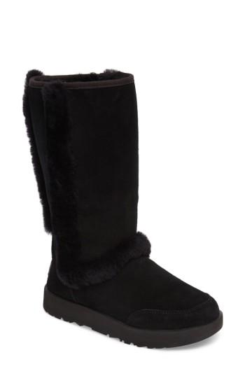 Women's Ugg Sundance Genuine Shearling Waterproof Boot M - Black
