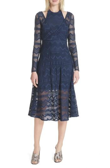 Women's Tracy Reese Surplice Lace Midi Dress - Blue