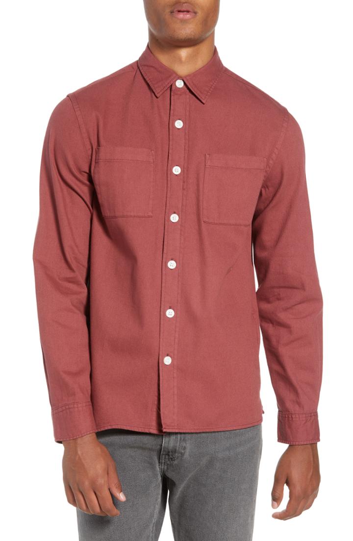 Men's Saturdays Nyc Nolan Washed Denim Sport Shirt