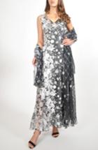 Women's Komarov Lace-back Maxi Dress With Shawl