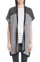Women's St. John Collection Contrast Terry Cardigan - Blue