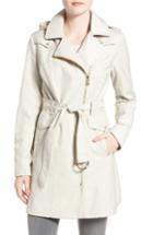 Women's Vince Camuto Belted Asymmetrical Zip Trench Coat - Beige