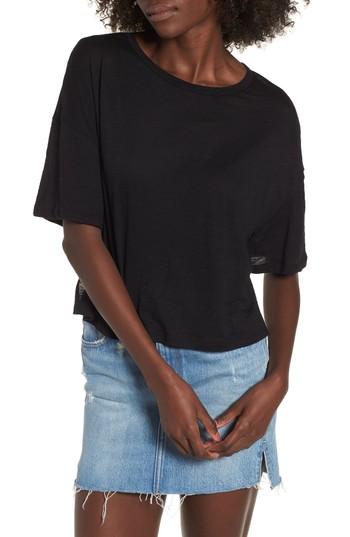 Women's Bp. Cotton & Modal Boxy Tee, Size - Black