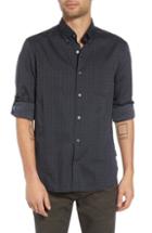 Men's John Varvatos Star Usa Regular Fit Roll Sleeve Sport Shirt, Size - Black