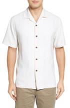 Men's Tommy Bahama Pacific Standard Fit Floral Silk Camp Shirt, Size - White