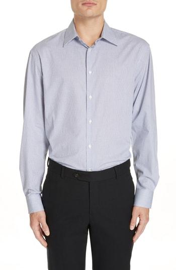 Men's Emporio Armani Trim Fit Check Dress Shirt .5 - Blue