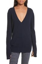 Women's Theory Button Sleeve Cashmere Sweater, Size - Blue