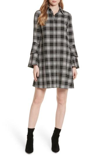 Women's Alice + Olivia Jem Bell Sleeve Shirtdress - Black
