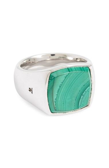 Women's Tom Wood Malachite Cushion Signet Ring