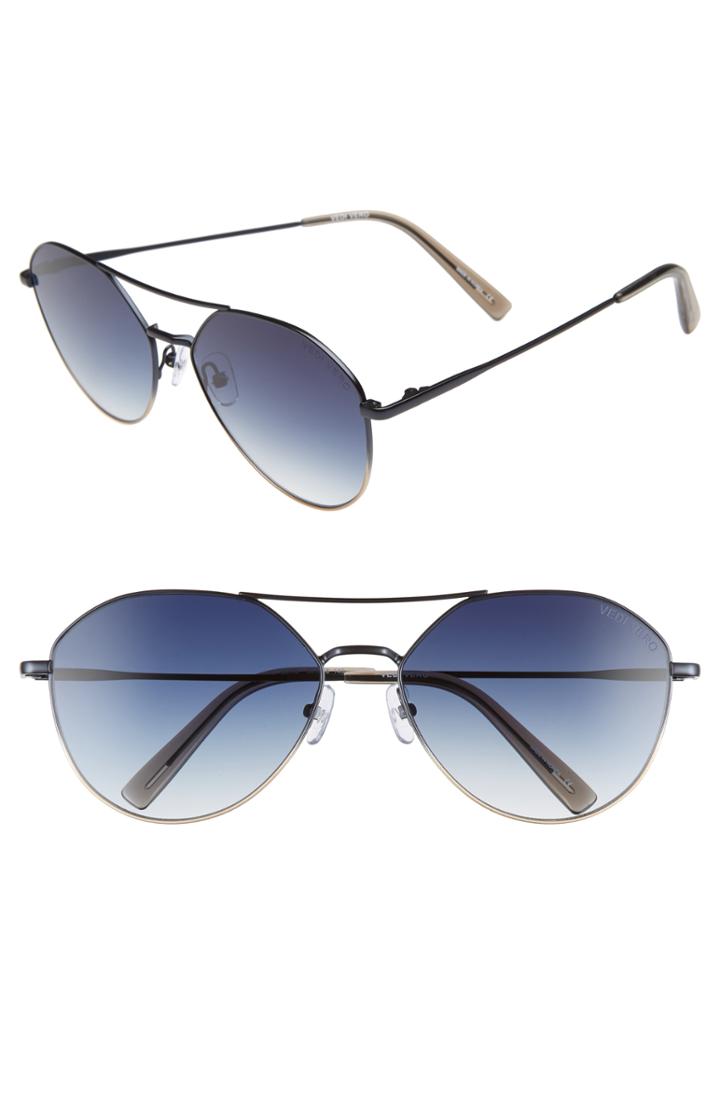 Women's Vedi Vero 60mm Aviator Sunglasses - Black/ Dark Navy/ Gold