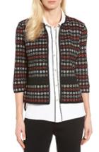 Women's Ming Wang Three-quarter Sleeve Knit Jacket - Black