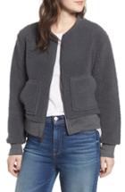 Women's Marc New York Teddy Fleece Bomber Jacket - Green