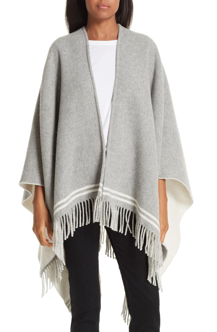 Women's Rag & Bone Stripe Merino Wool Poncho