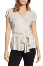 Women's 1.state Velvet Button Front Top - Burgundy