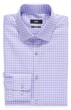 Men's Boss Sharp Fit Check Dress Shirt - R - Purple