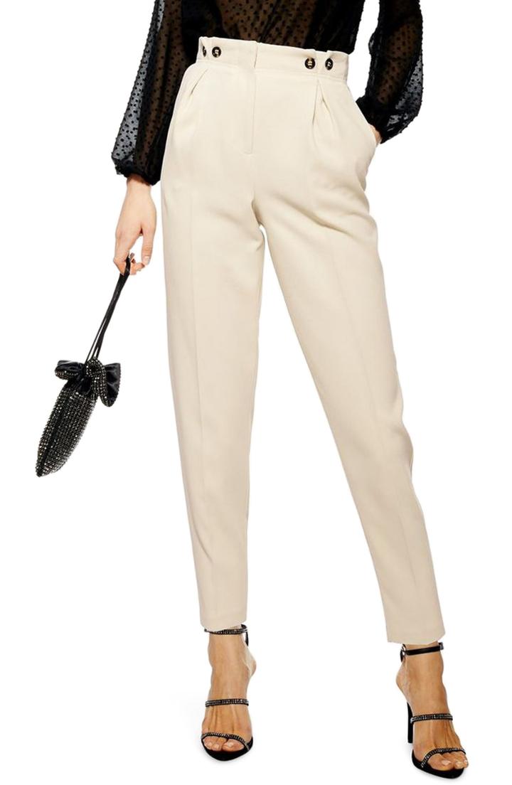 Women's Topshop Betty Peg Trousers Us (fits Like 10-12) - Beige