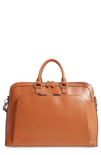 Lodis Brera Leather Briefcase - Brown
