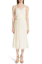 Women's Grey Jason Wu Painterly Stripe Ruffle Silk Dress