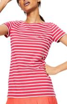 Women's Boden Breton Short Sleeve Stripe Cotton Top - Pink