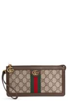 Gucci Gg Supreme Canvas Travel Wristlet -