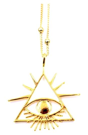 Women's Lux Divine Triangle Eye Pendant Necklace