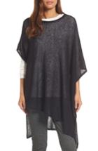 Women's Eileen Fisher Cashmere & Silk Poncho, Size - Black
