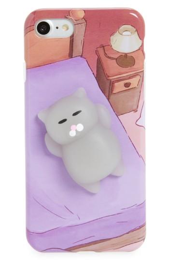 La Double 7 Squishy 3d Cat Iphone 7 Case - Purple