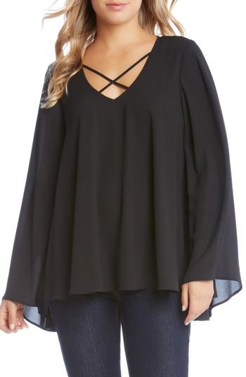 Women's Karen Kane Crisscross Bell Sleeve Top