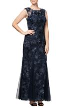 Women's Alex Evenings Ruffle Front Trumpet Gown