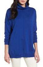 Women's Eileen Fisher Merino Wool Boxy Turtleneck Sweater - Blue