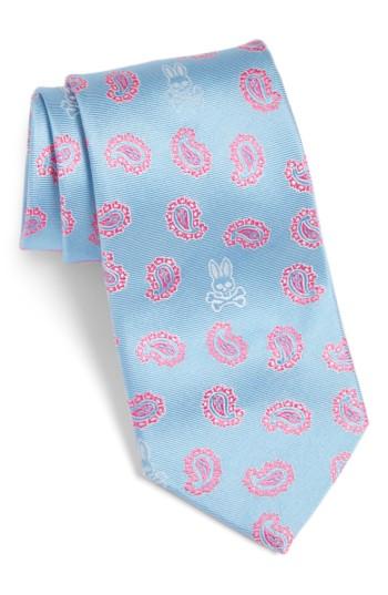 Men's Psycho Bunny Paisley Bunny Silk Tie